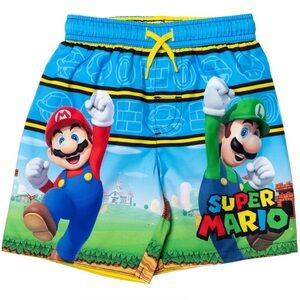 SUPER MARIO Nintendo Mario & Luigi BOYS swim trunks/Size: 8